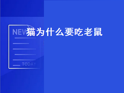 猫为什么要吃老鼠（猫为什么要吃老鼠阅读及答案）