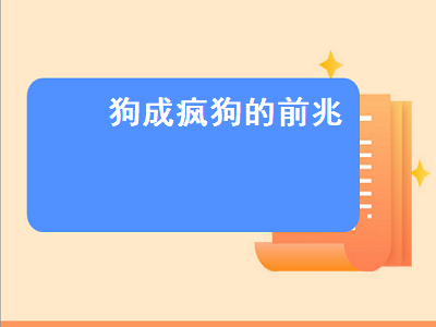 狗成疯狗的前兆（狗成疯狗的前兆视频）