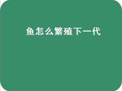 鱼怎么繁殖下一代（小金鱼怎么繁殖下一代）