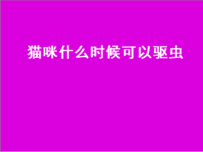 猫咪什么时候可以驱虫（猫咪什么时候可以驱虫打疫苗）