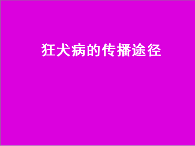 狂犬病的传播途径（狂犬病的传播途径有哪些）