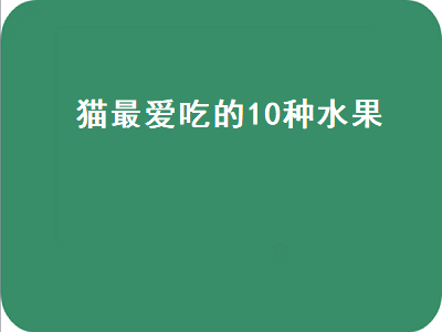 猫最爱吃的10种水果（猫最爱吃的10种蔬菜）