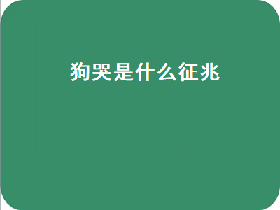 狗哭是什么征兆（狗哭是什么征兆晚上）