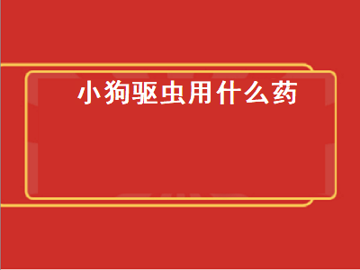 小狗驱虫用什么药（小狗驱虫用什么药好）