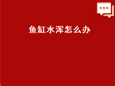 鱼缸水浑怎么办（鱼缸水浑怎么办水才会清）