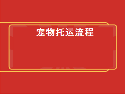 宠物托运流程（宠物托运流程详解）