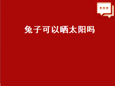 兔子可以晒太阳吗（兔子可以晒太阳吗冬天）