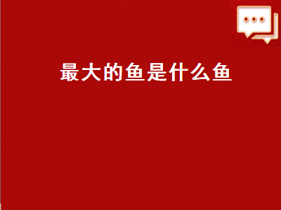 最大的鱼是什么鱼（世界上最大的鱼是什么鱼）