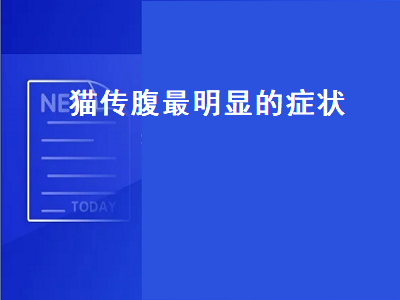 猫传腹最明显的症状（干性猫传腹最明显的症状）