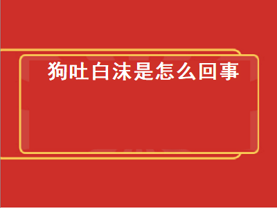 狗吐白沫是怎么回事（狗吐白沫是怎么回事吃什么药）