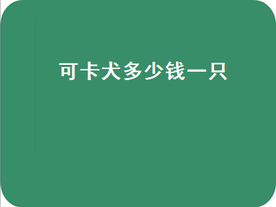 可卡犬多少钱一只（黑色可卡犬多少钱一只）