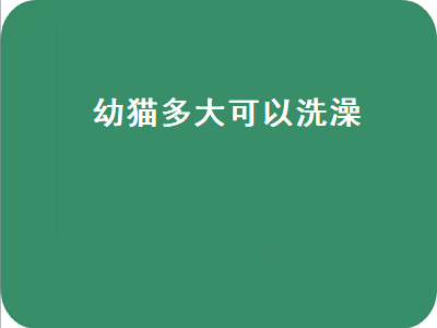 幼猫多大可以洗澡（幼猫多大可以洗澡驱虫）