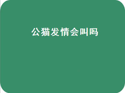 公猫发情会叫吗（公猫发情会叫吗视频）