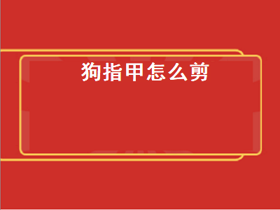 狗指甲怎么剪（狗指甲怎么剪图解）