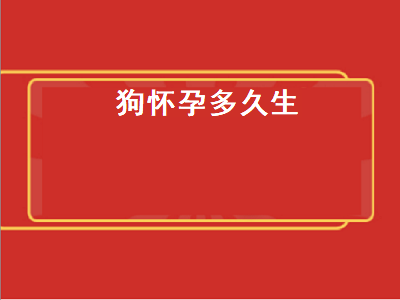 狗怀孕多久生（狗怀孕多久生产）