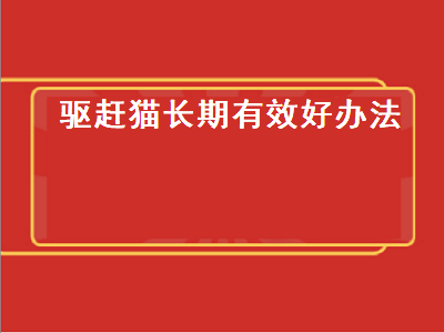 驱赶猫长期有效好办法（驱赶猫长期有效好办法,不再受其扰!）