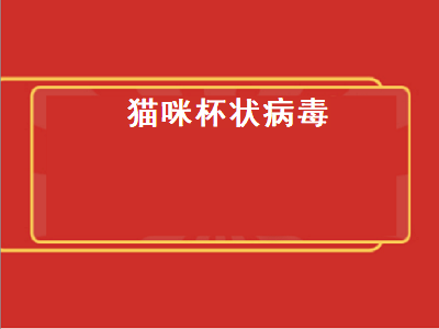 猫咪杯状病毒（猫咪杯状病毒怎么治疗）