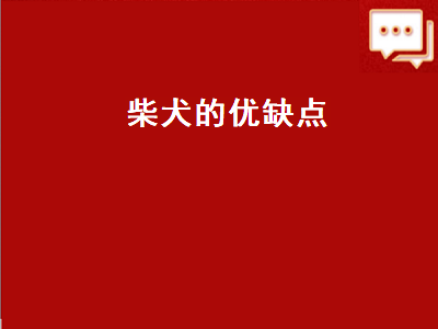 柴犬的优缺点（柴犬的优缺点分析）