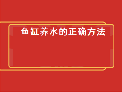 鱼缸养水的正确方法（金鱼鱼缸养水的正确方法）