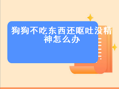 狗狗不吃东西还呕吐没精神怎么办（狗狗不吃东西还呕吐没精神怎么办自己在家买些什么药）