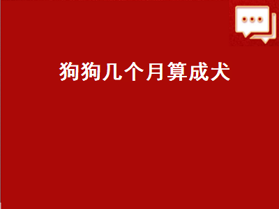 狗狗几个月算成犬（狗狗几个月算成犬 吃成犬狗粮）