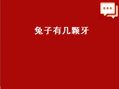 兔子有几颗牙（兔子有几颗牙齿图片）