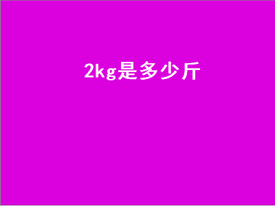 kg是多少斤（2kg是多少斤有多重）"