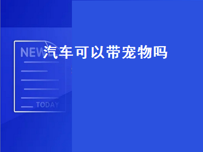 汽车可以带宠物吗（客运汽车可以带宠物吗）