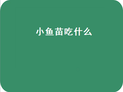 小鱼苗吃什么（小鱼苗吃什么食物）