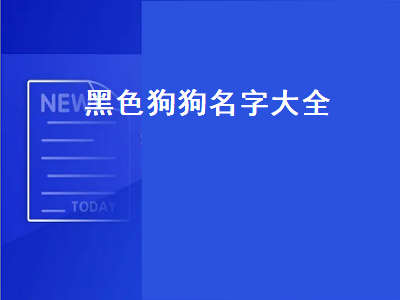 黑色狗狗名字大全（黑色狗狗名字大全 招财）