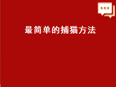 最简单的捕猫方法（最简单的捕猫方法不用笼子）