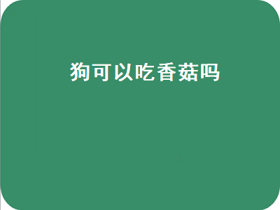 狗可以吃香菇吗（狗可以吃香菇吗熟的）